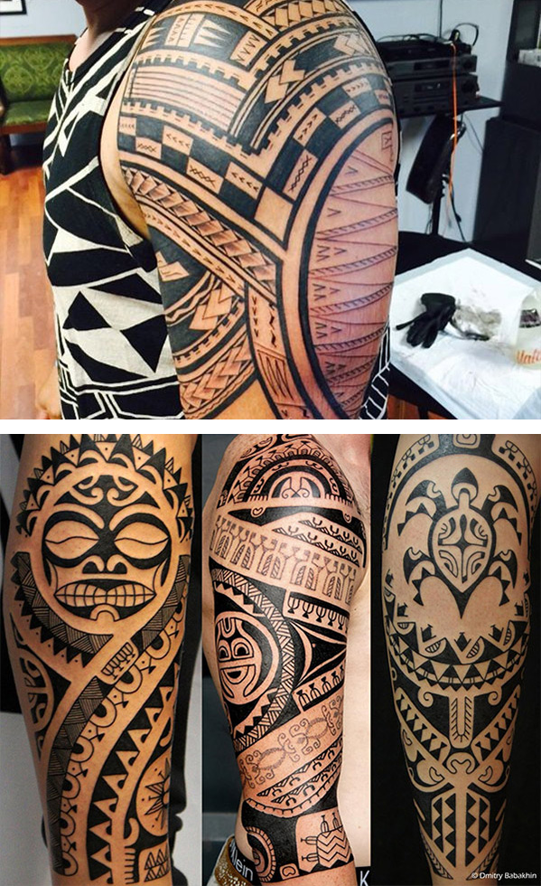 Tattoo im polynesischen Stil für einen Mann