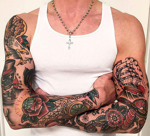 Traditionelles Tattoo im amerikanischen Stil